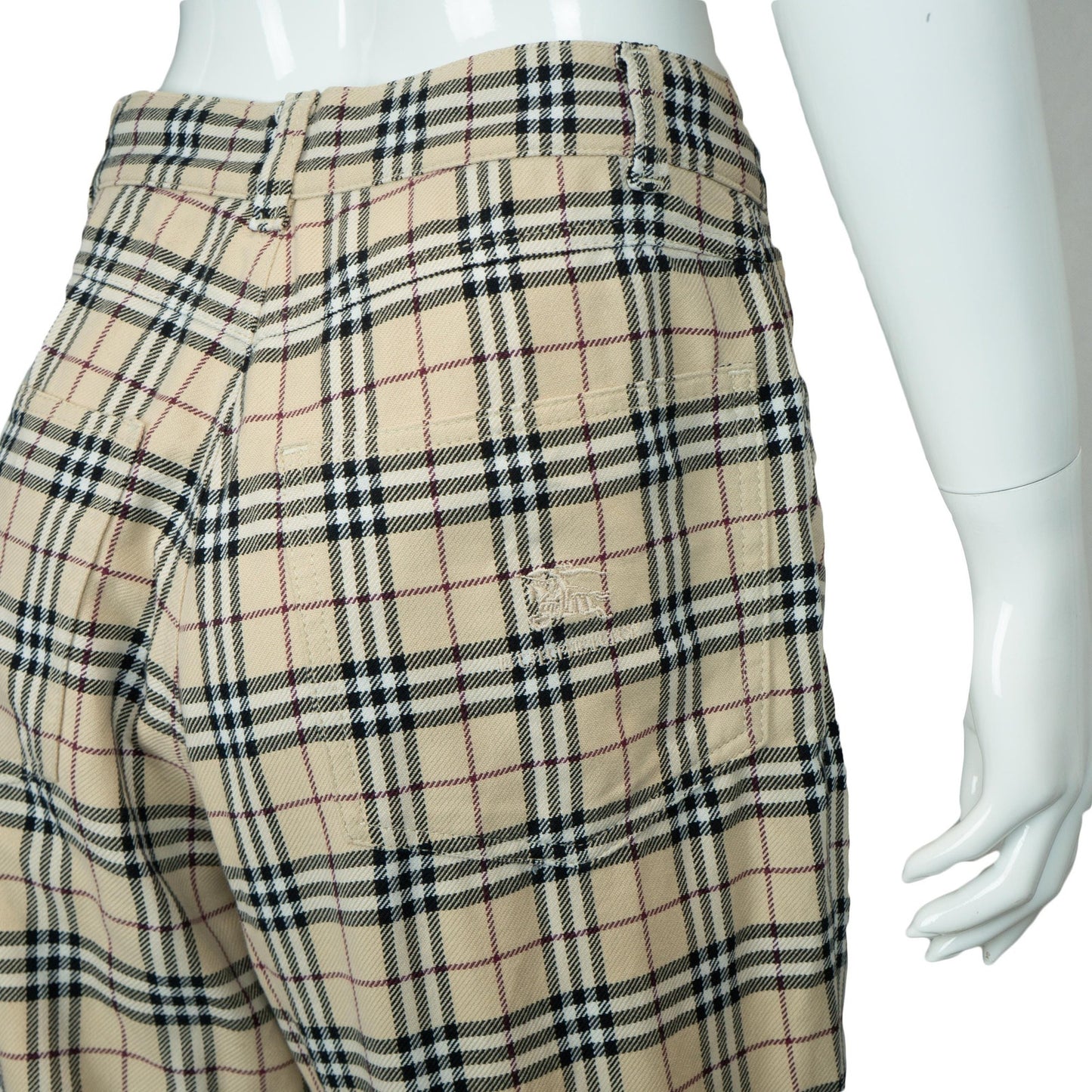 BURBERRY Check Monogram Pants Women Vintage 00s 90s