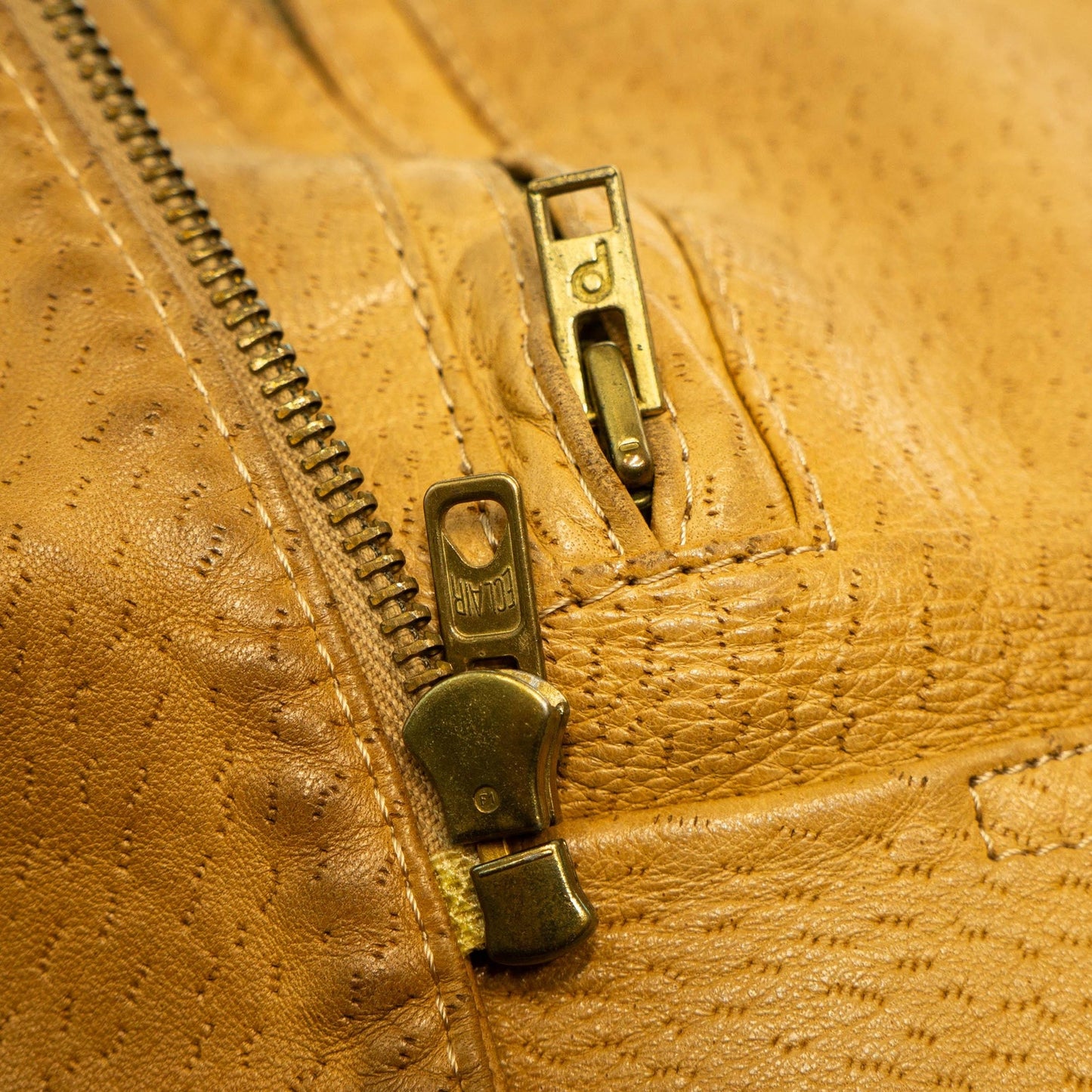 CLAUDE MONTANA Beige Leather Jacket Vintage 70s 80s