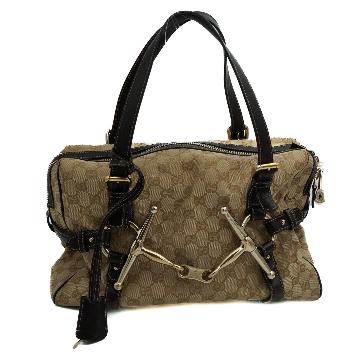 Gucci 163290 Canvas Monogram Boston Bag 85th Anniversary