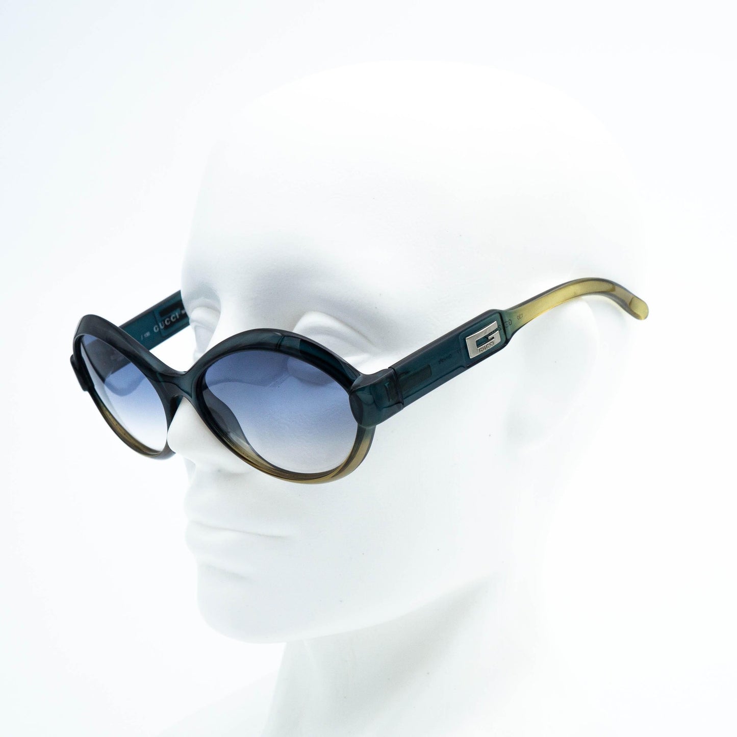 GUCCI GG 2476 Blue Yellow Oval Sunglasses Vintage 90s