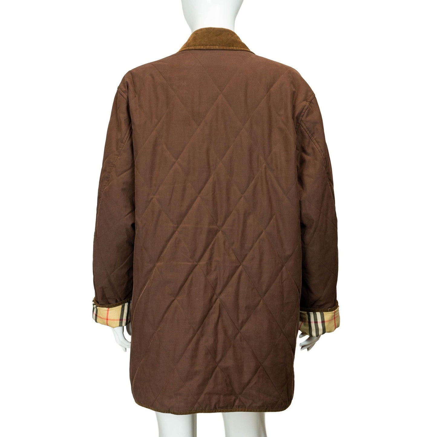 BURBERRY Check Quilted Jacket Brown Vintage 90s