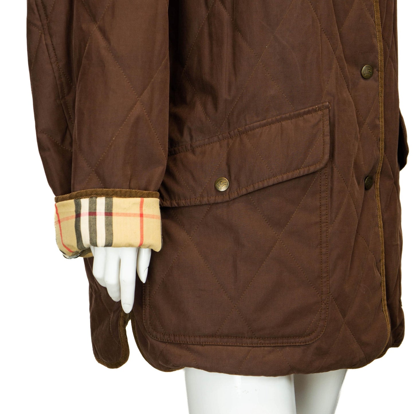BURBERRY Check Quilted Jacket Brown Vintage 90s