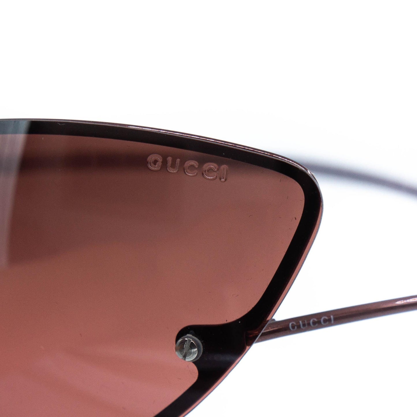 GUCCI GG 2665/S Brown Shield Rimless Sunglasses Vintage