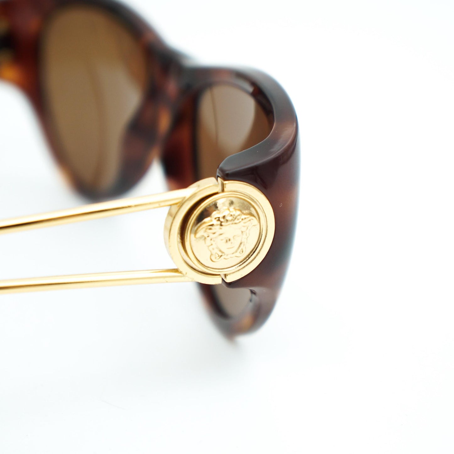 GIANNI VERSACE MOD 427 Medusa Brown Gold Sunglasses Vintage