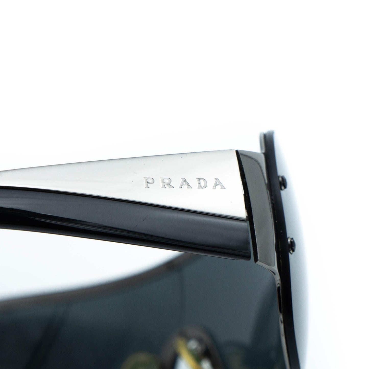 PRADA SPR 63H Black Mask Shield Sunglasses Vintage 00s