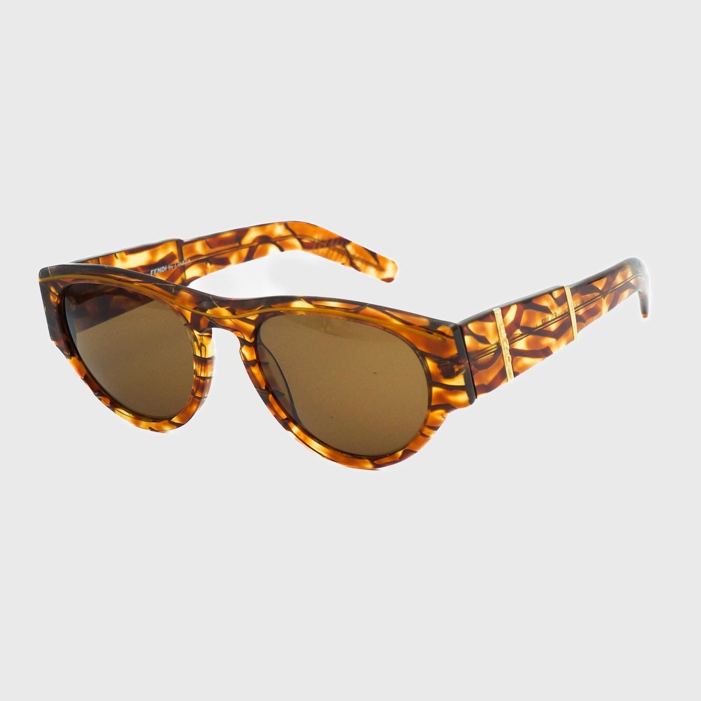FENDI by LOZZA FS 107 Brown Sunglasses Vintage 90s