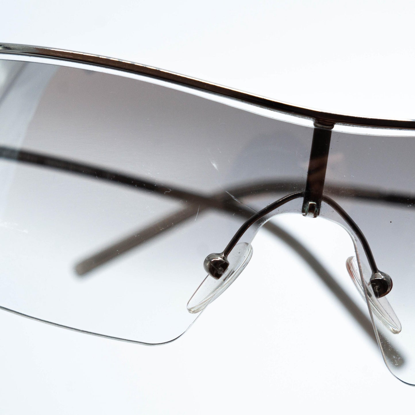 GUCCI GG 2683/S Silver Shield Rimless Sunglasses Vintage