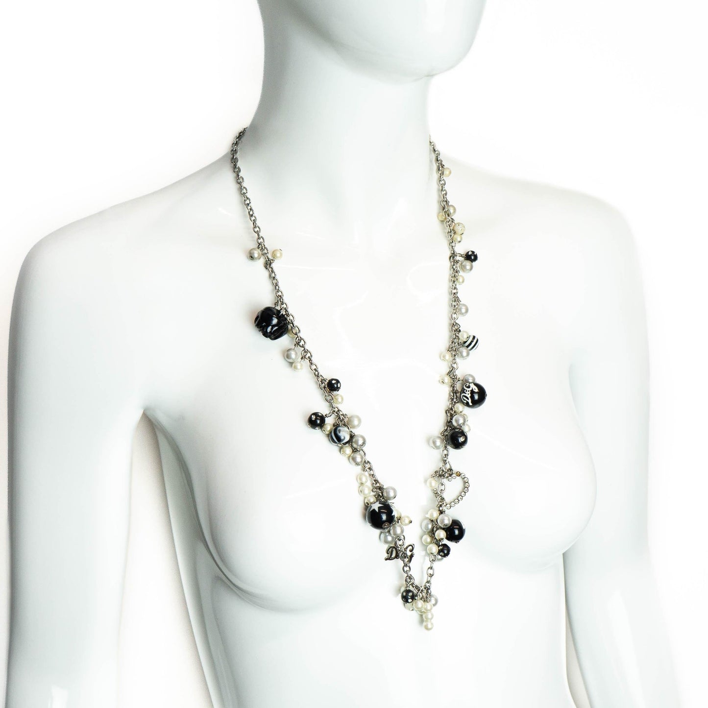 DOLCE GABBANA Chain Pearl Necklace Vintage 00s