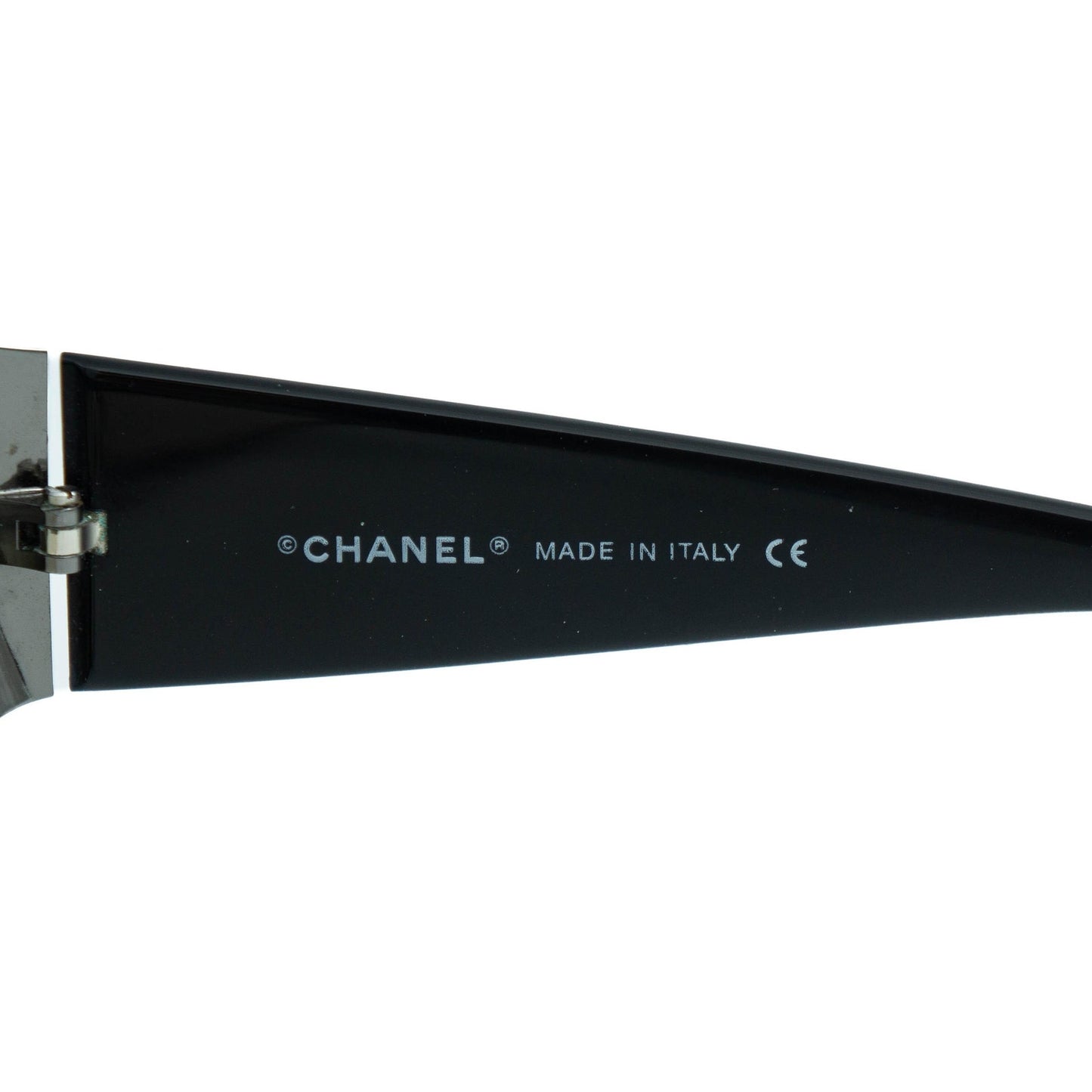 CHANEL 4097 Black Silver Shield Sunglasses Vintage 90s 00s