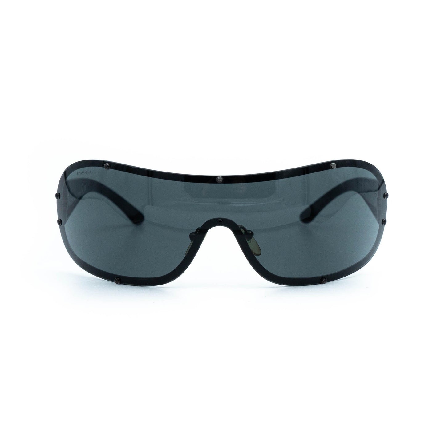 PRADA SPR 63H Black Mask Shield Sunglasses Vintage 00s