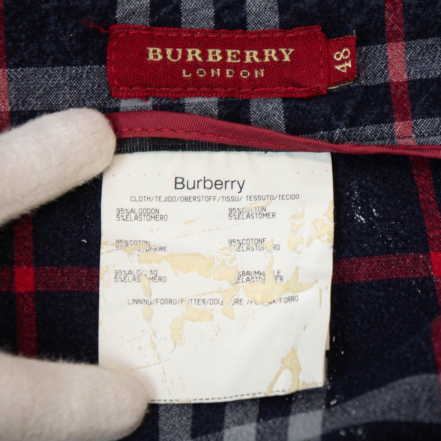 BURBERRY Check Monogram Pants Black Women Vintage 00s
