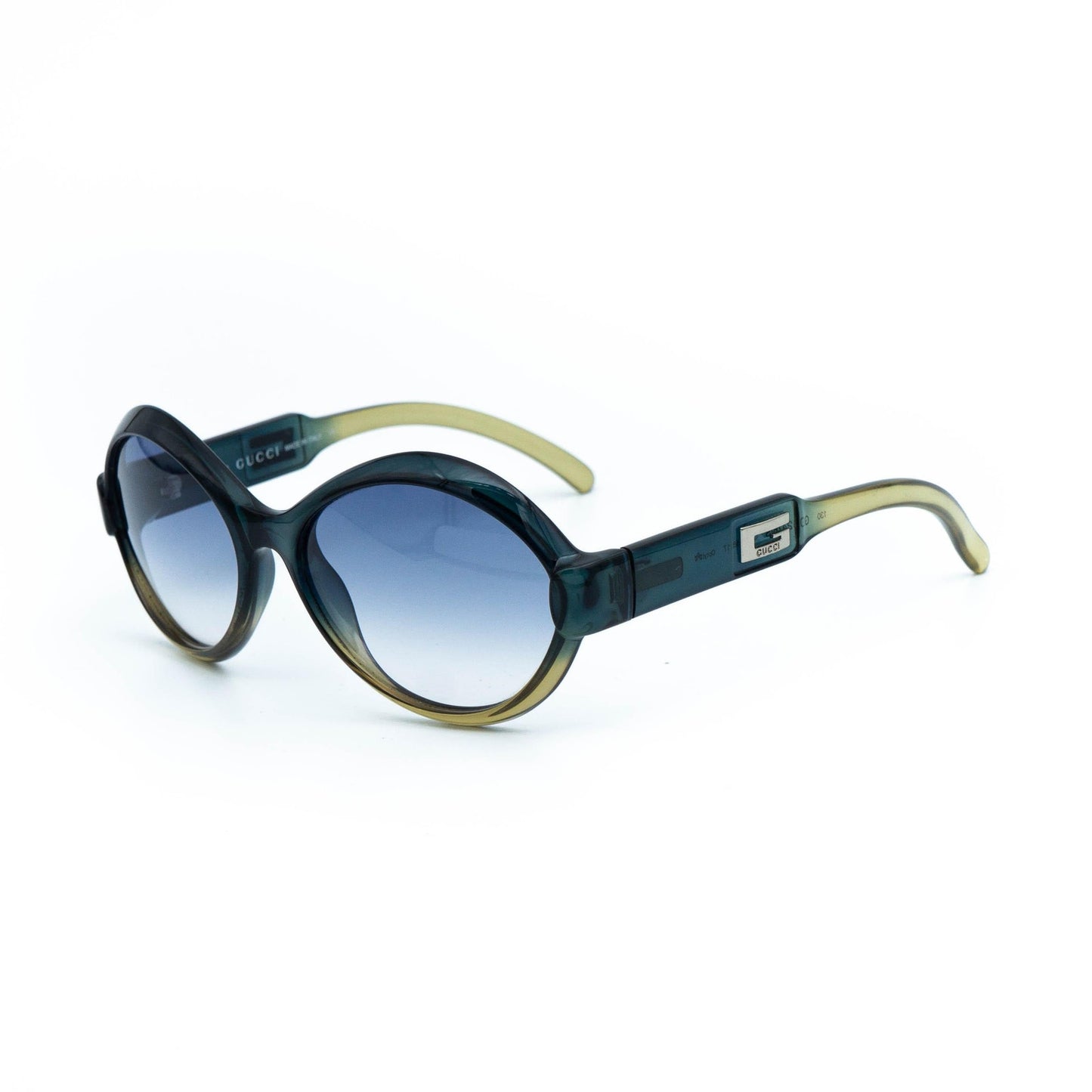 GUCCI GG 2476 Blue Yellow Oval Sunglasses Vintage 90s