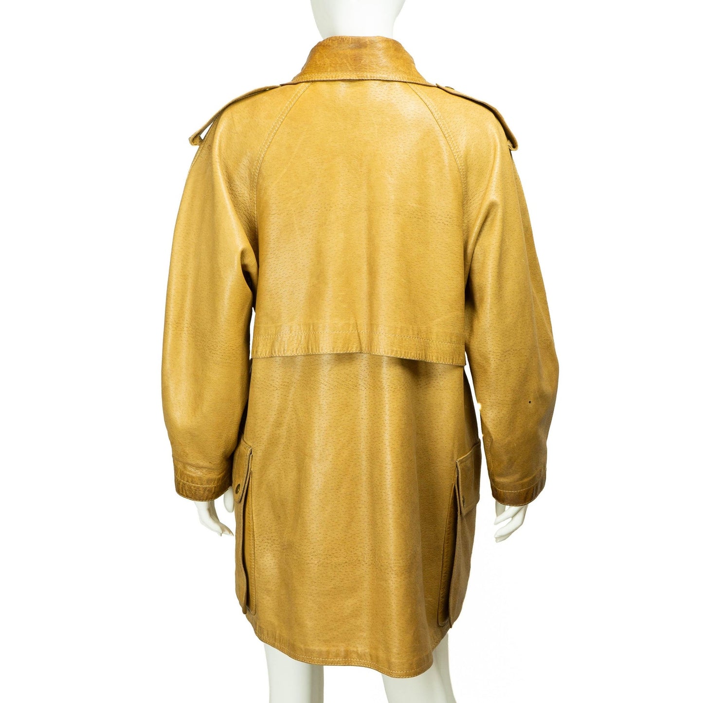 CLAUDE MONTANA Beige Leather Jacket Vintage 70s 80s