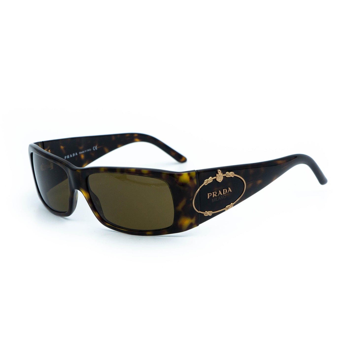PRADA SPR 10H Brown Gold Sunglasses Vintage 00s