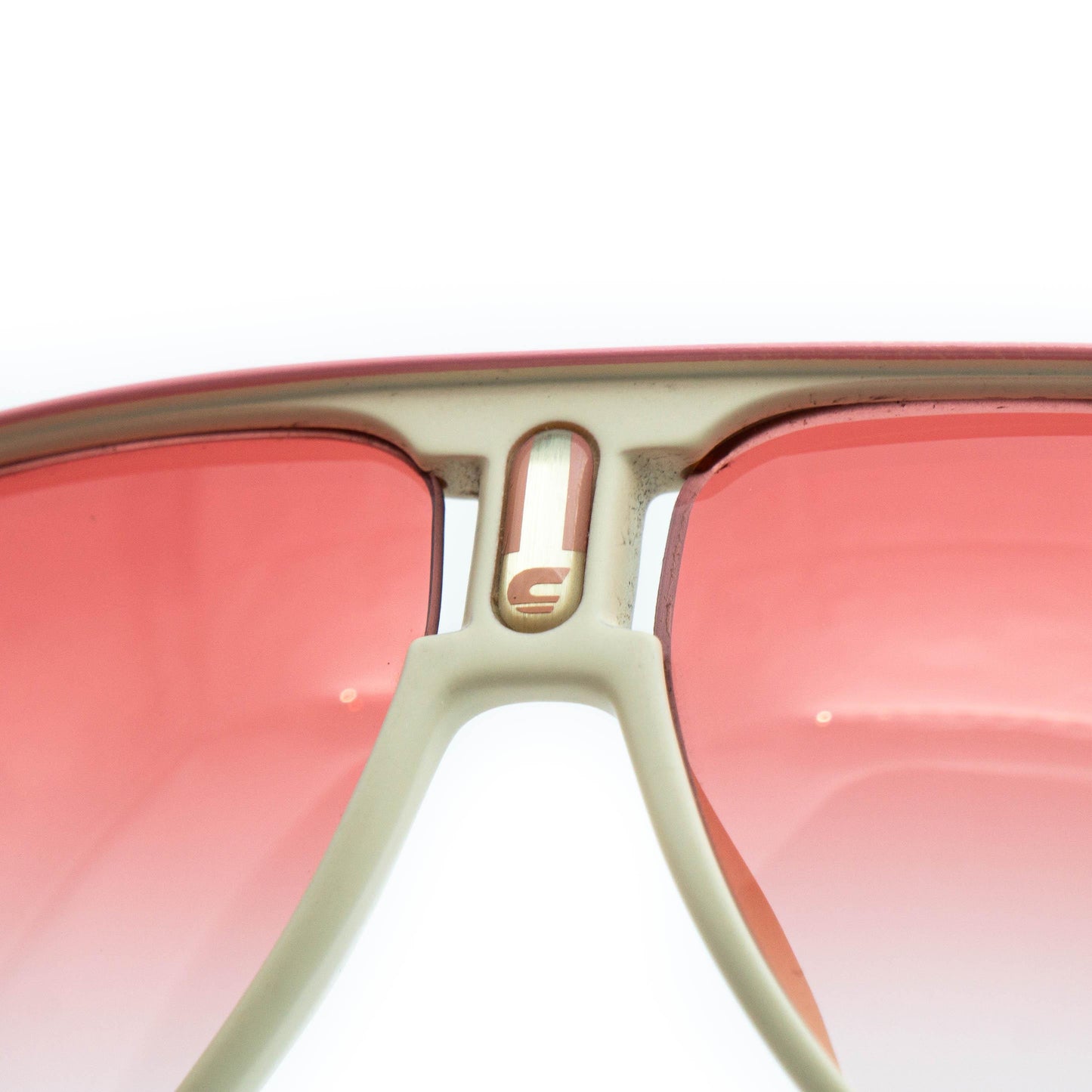 CARRERA Champion White Pink Aviator Sunglasses Vintage