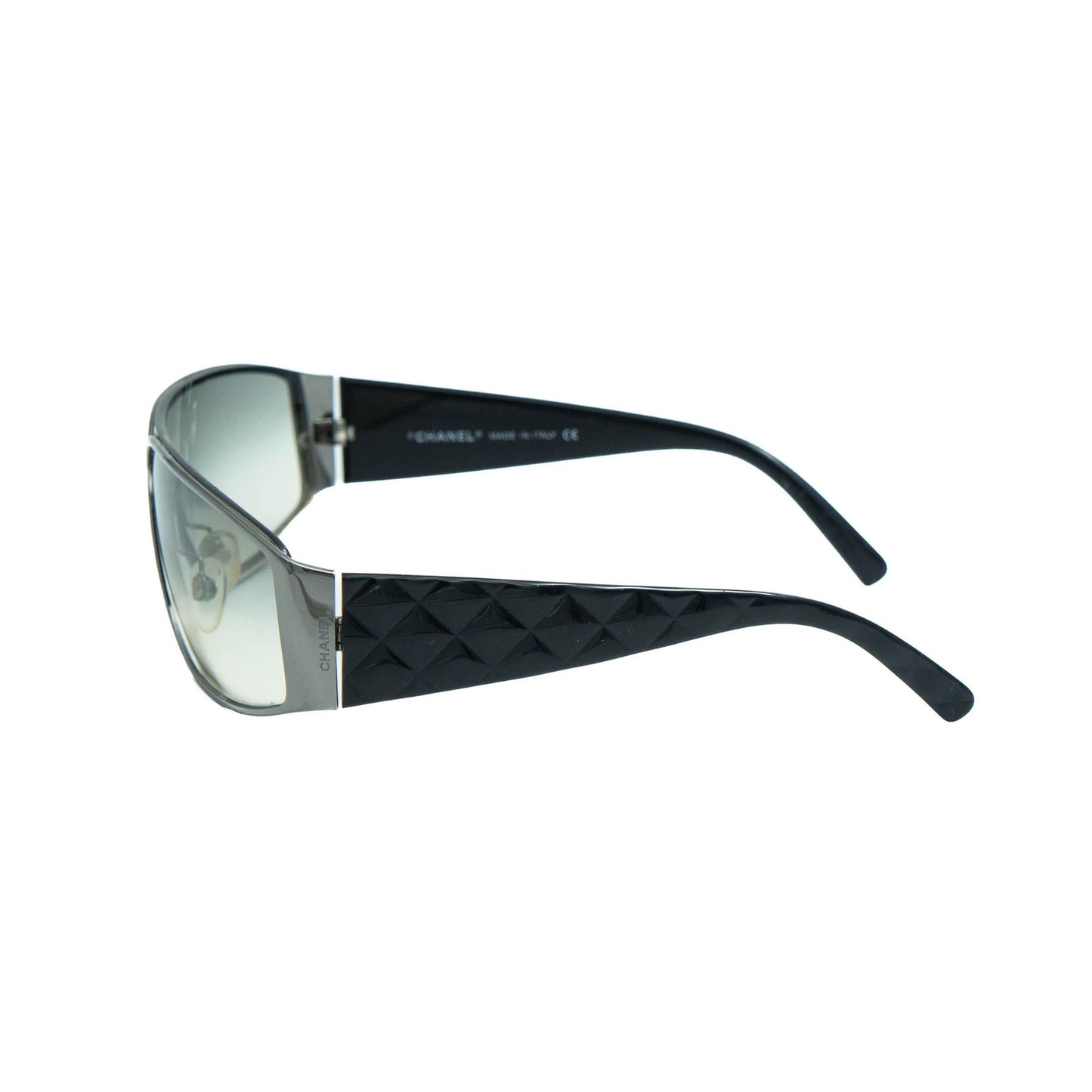 CHANEL 4097 Black Silver Shield Sunglasses Vintage 90s 00s