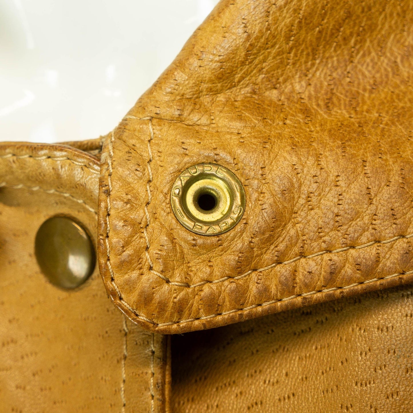CLAUDE MONTANA Beige Leather Jacket Vintage 70s 80s