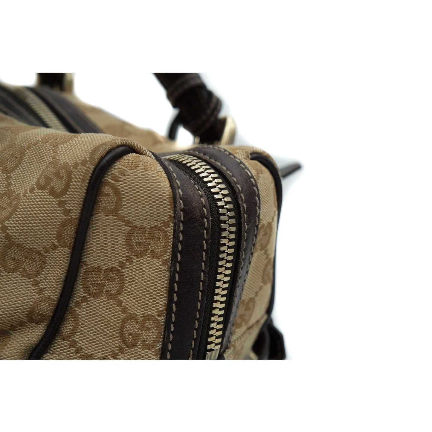 Gucci 163290 Canvas Monogram Boston Bag 85th Anniversary