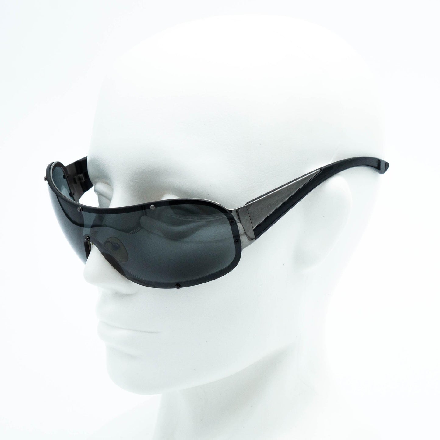 PRADA SPR 63H Black Mask Shield Sunglasses Vintage 00s