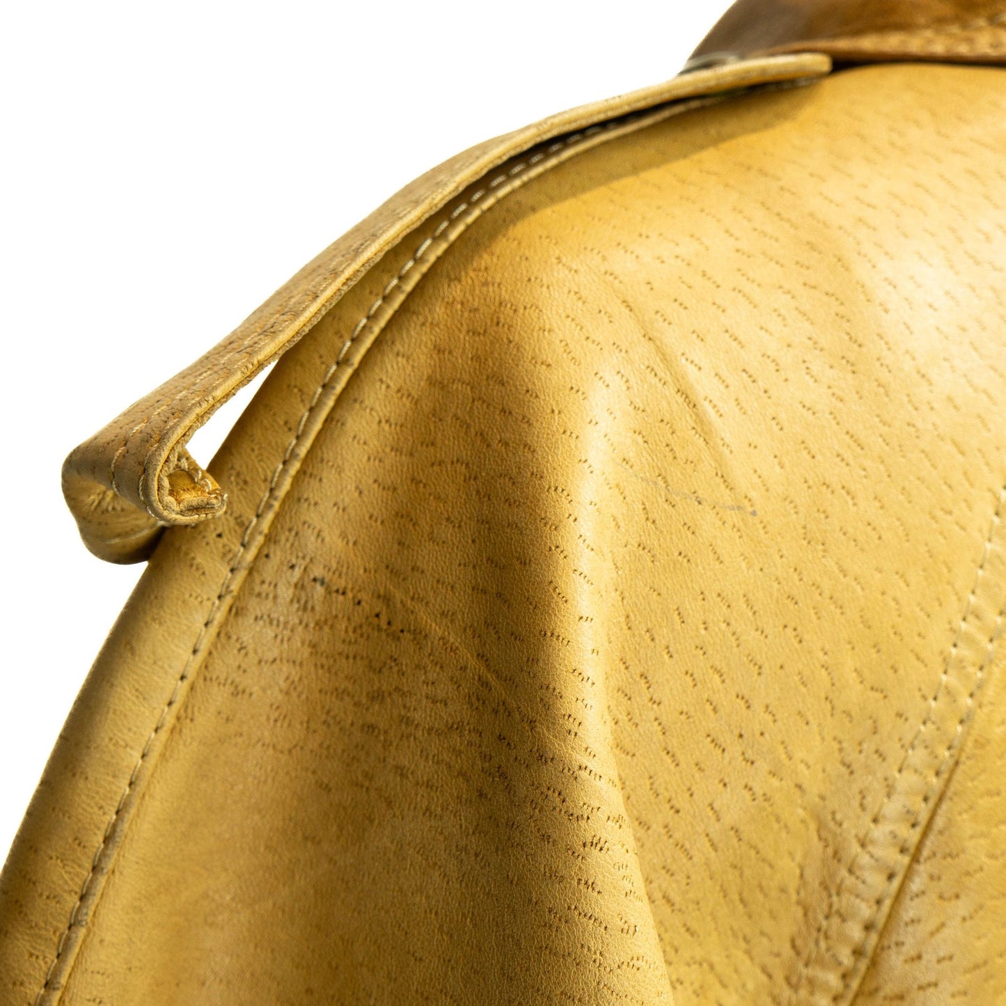 CLAUDE MONTANA Beige Leather Jacket Vintage 70s 80s
