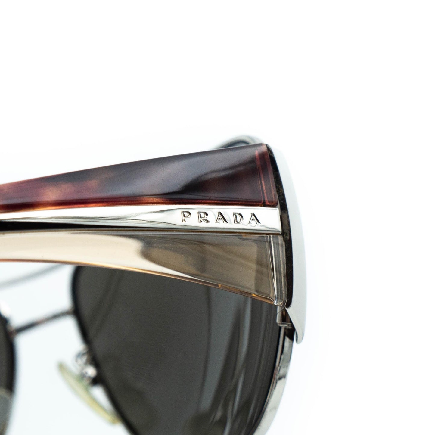 PRADA SPR 75G Aviator Brown Sunglasses Vintage 00s