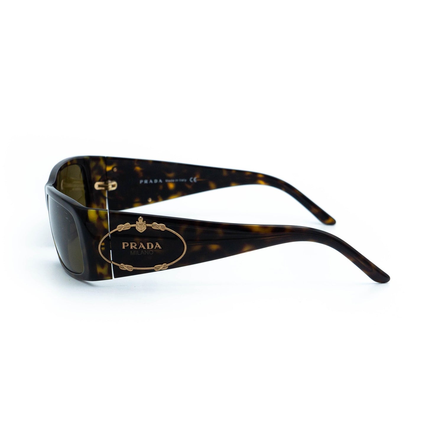 PRADA SPR 10H Brown Gold Sunglasses Vintage 00s
