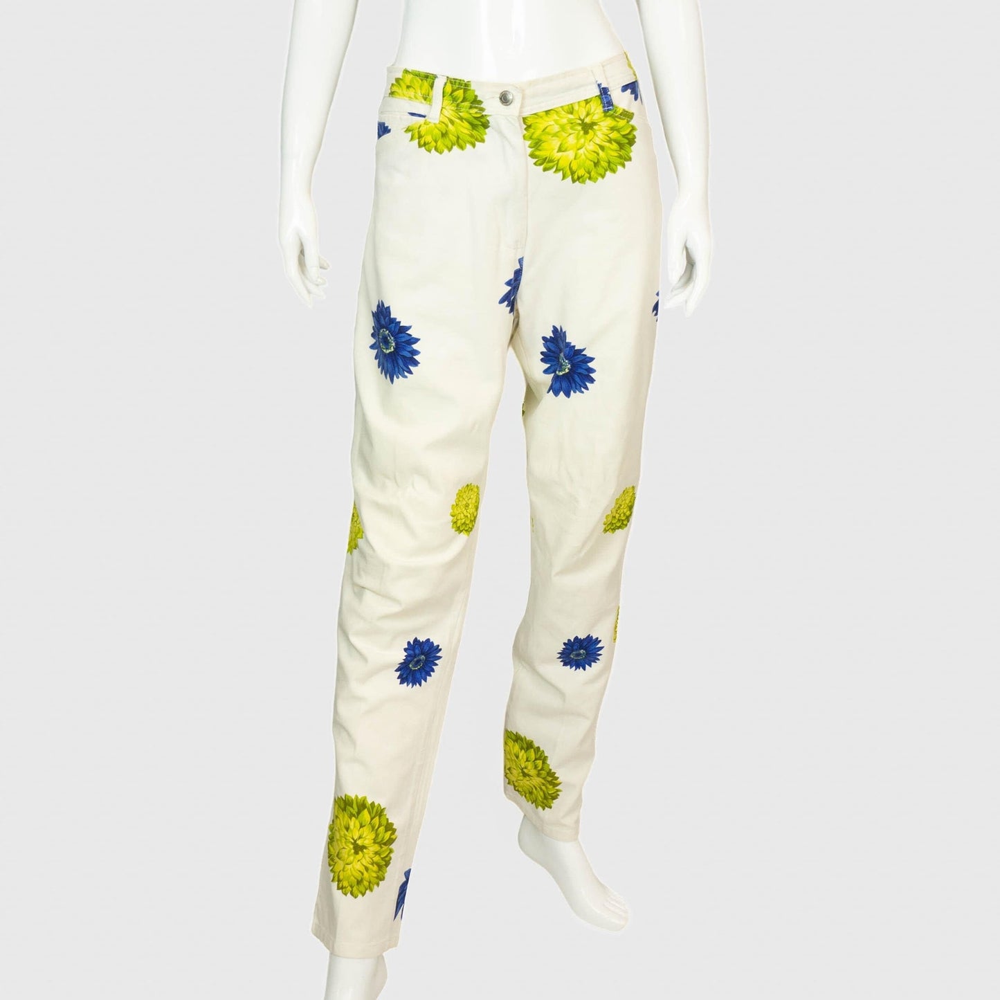 VERSACE Sport Floral Print Women Pants Vintage 90s