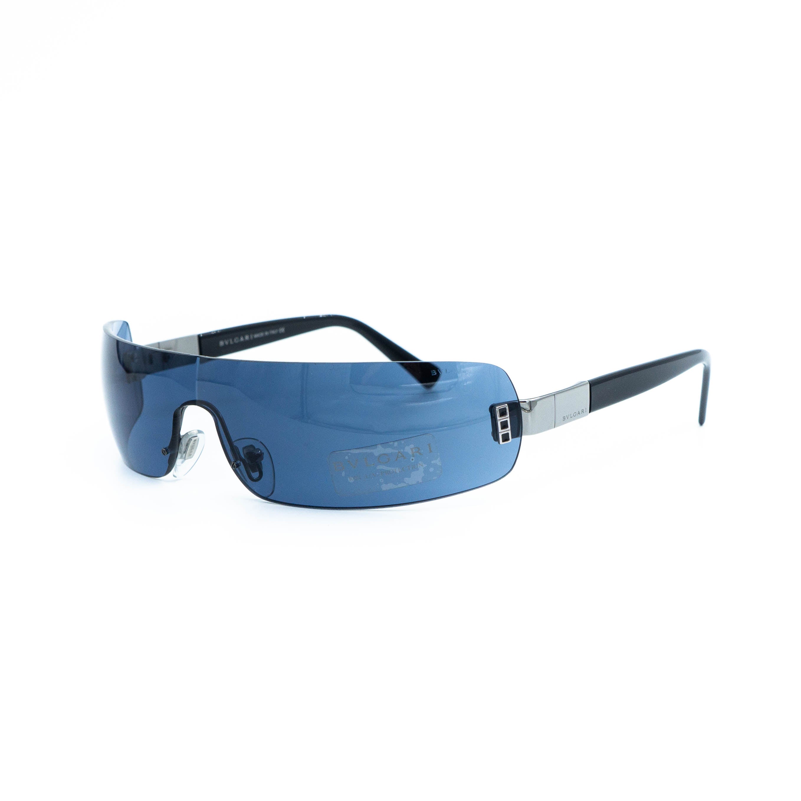 美品✨BVLGARI Sunglasses Rimless Blue Y2K TONER Blue Y2K Rimless Sunglasses | Giant Vintage Eyewear