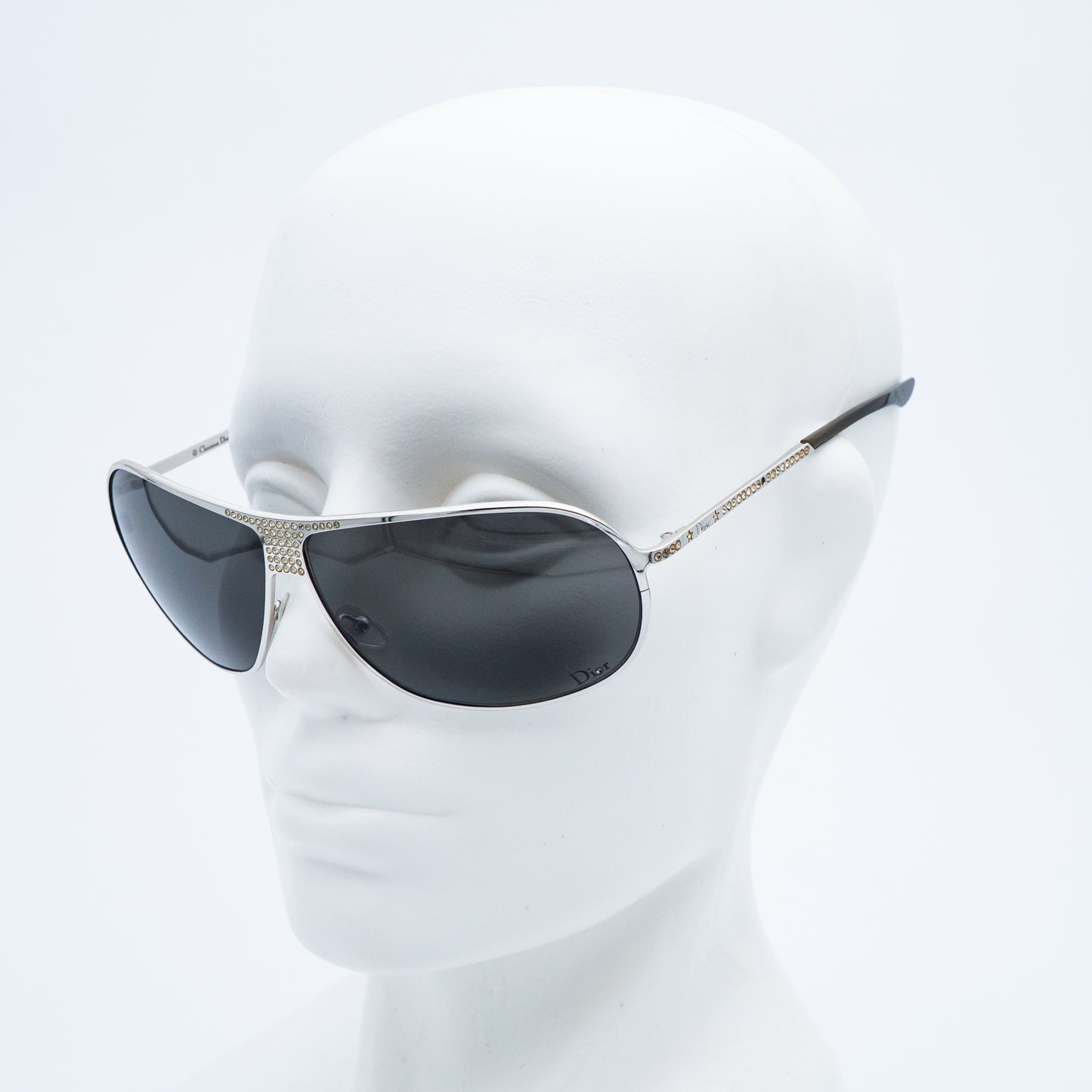 Christian Dior HARD DIOR 1 Silver Strass Sunglasses Vintage