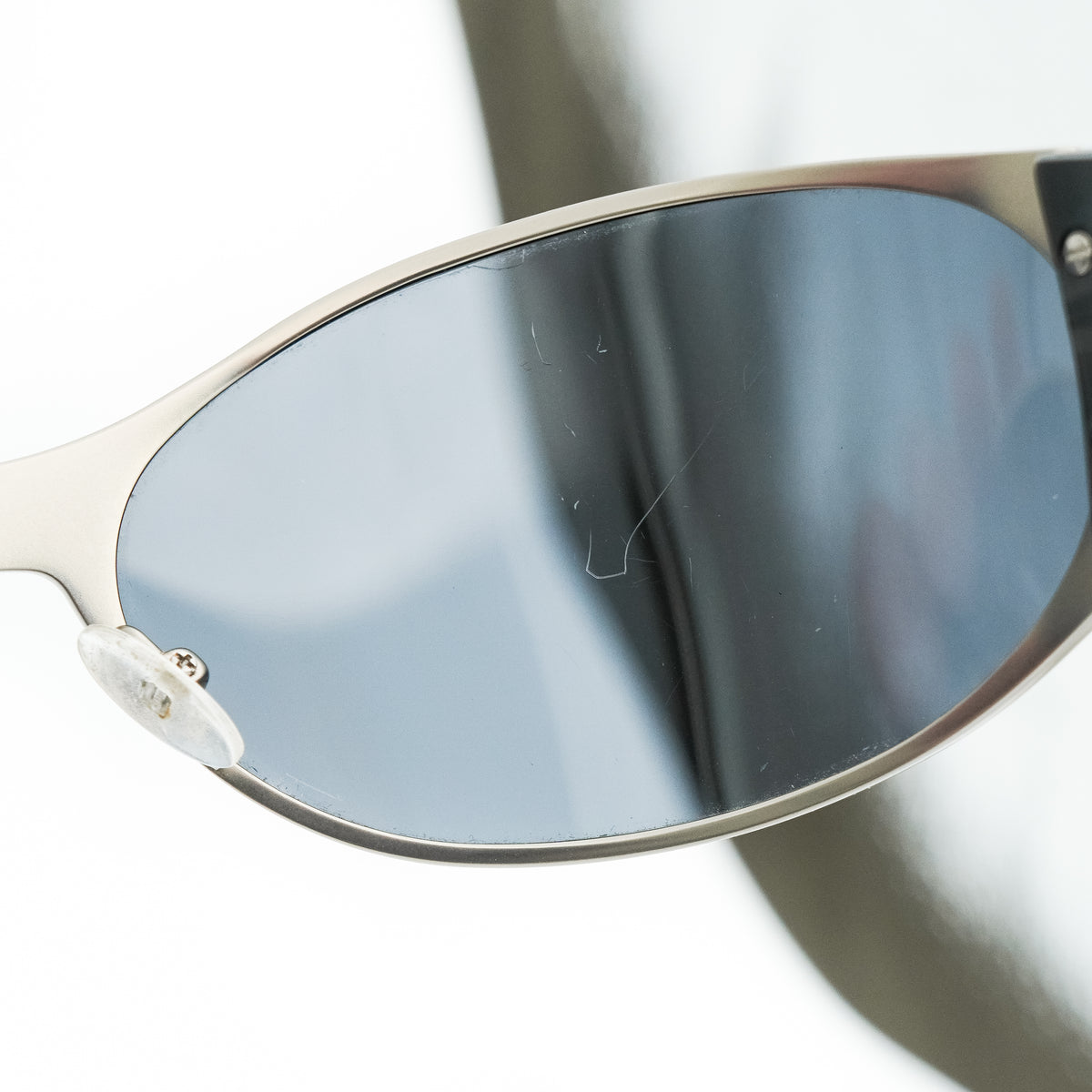 Gucci GG 2699 Titanium Black Silver Oval Sunglasses Vintage