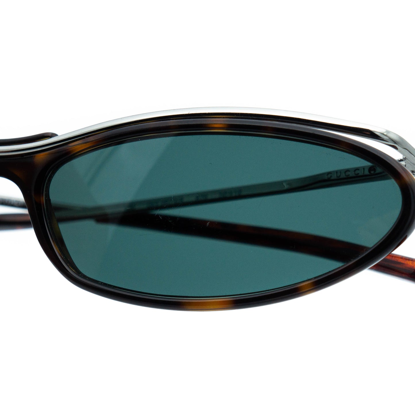 GUCCI GG 2673 Brown Tortoise Metal Oval Sunglasses Vintage