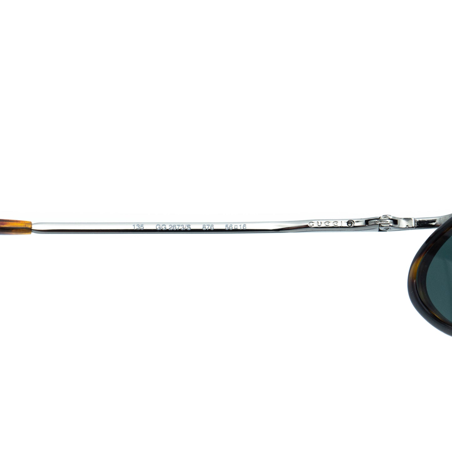 GUCCI GG 2673 Brown Tortoise Metal Oval Sunglasses Vintage