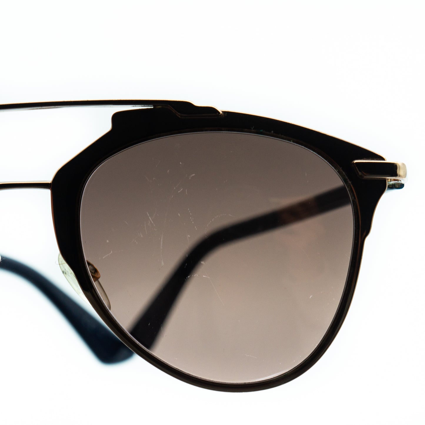 Christian Dior Reflected Blue Gold Sunglasses Vintage