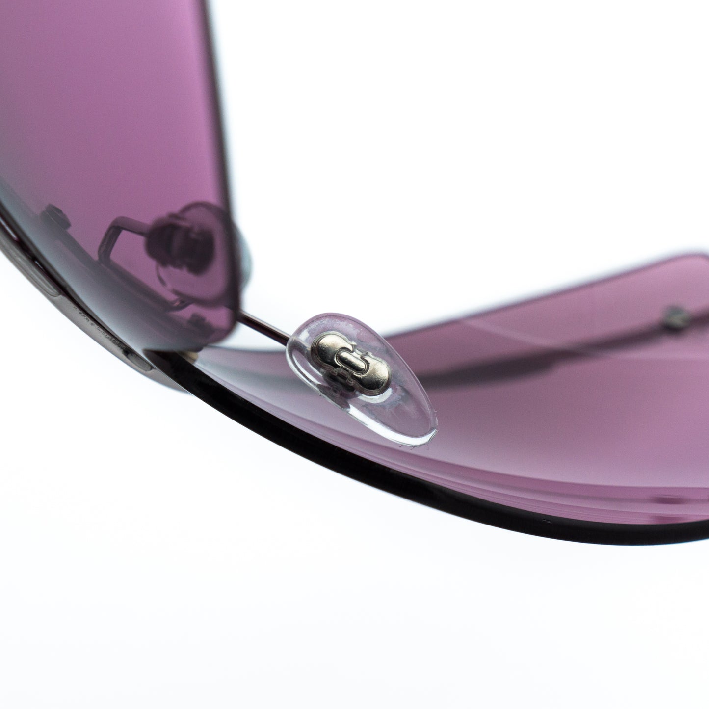 Salvatore Ferragamo 1061 Shield Purple Rimless Sunglasses Vintage