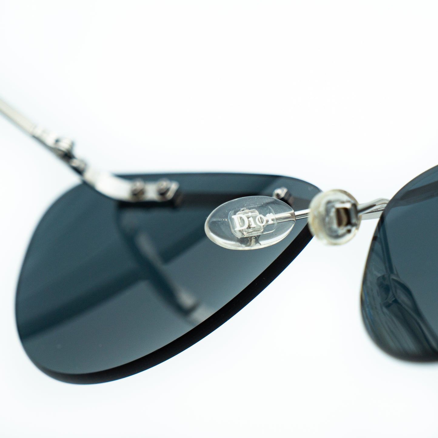 Christian Dior DIORETTE Rimless Cat Eye Silver Sunglasses Vintage