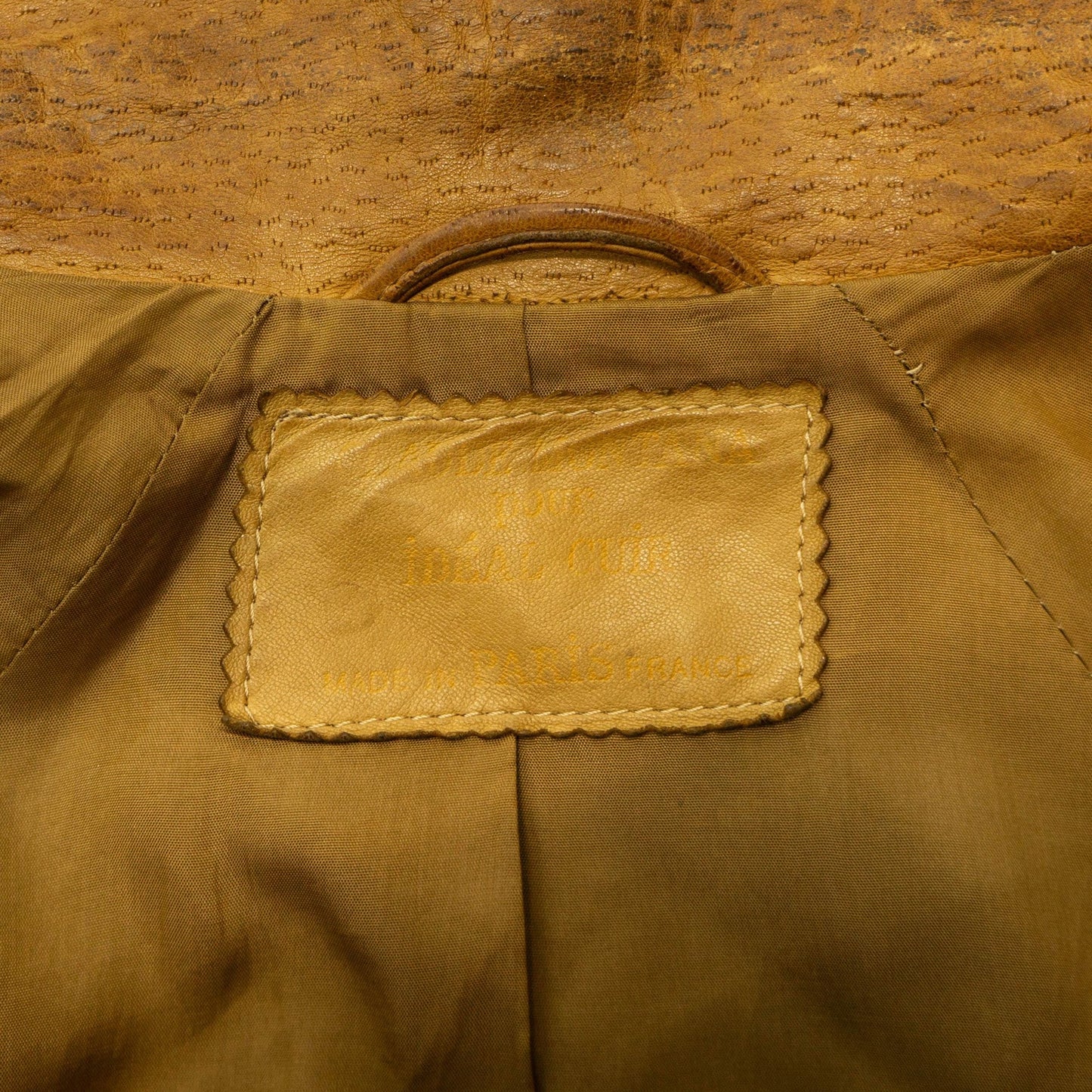 CLAUDE MONTANA Beige Leather Jacket Vintage 70s 80s