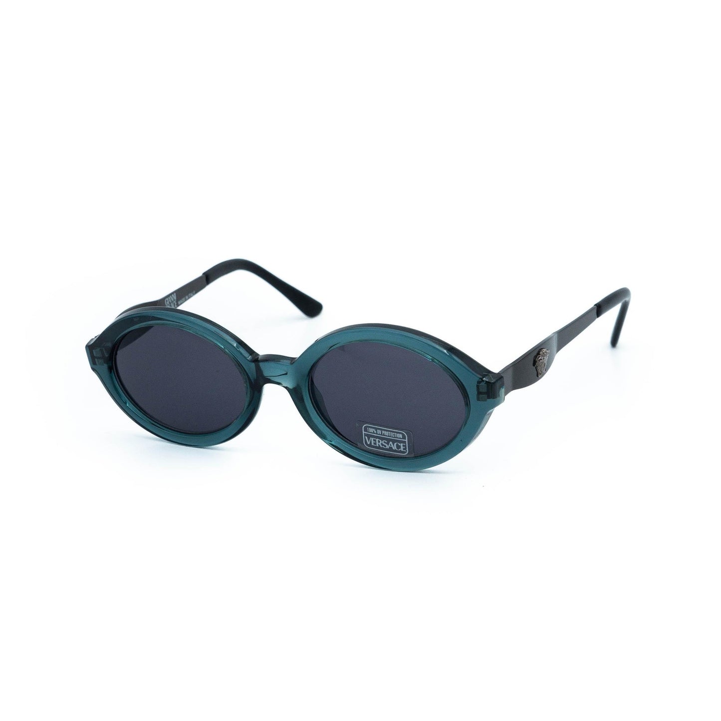 GIANNI VERSACE MOD 401 Oval Medusa Blue Sunglasses Vintage