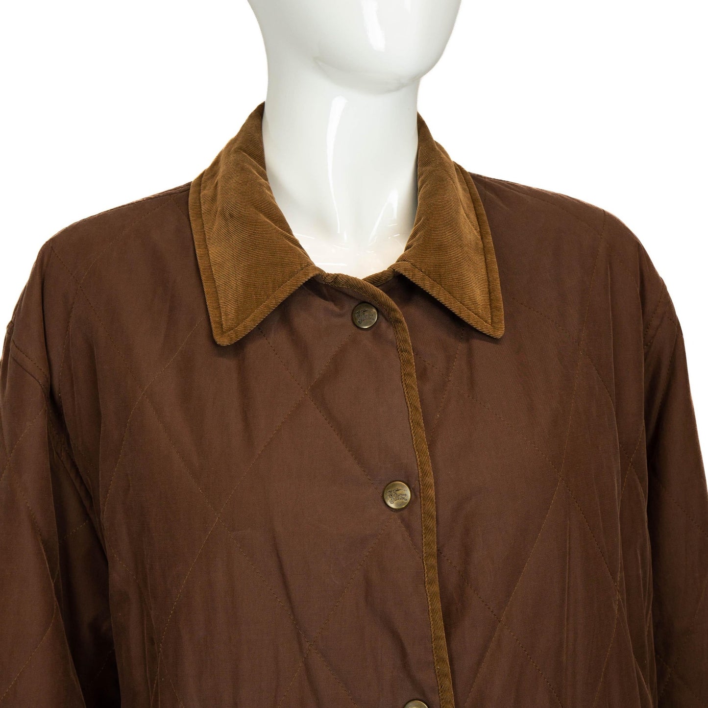 BURBERRY Check Quilted Jacket Brown Vintage 90s