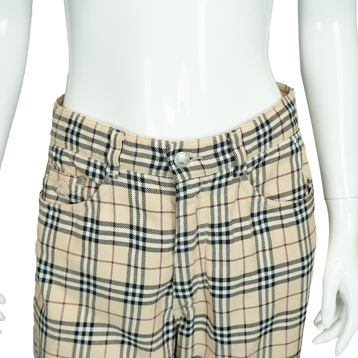 BURBERRY Check Monogram Pants Women Vintage 00s 90s