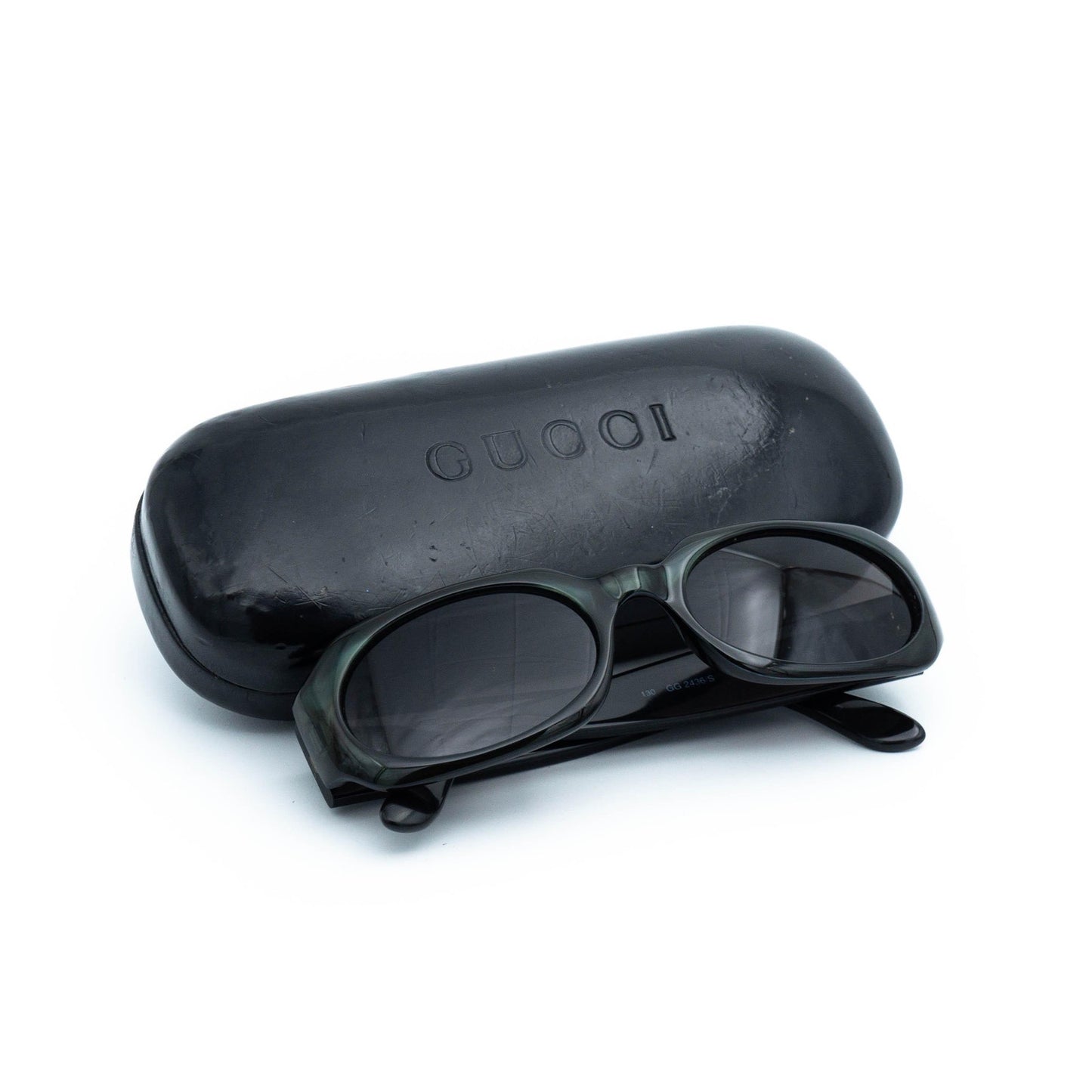 GUCCI GG 2436 Green Oval Sunglasses Vintage 00s