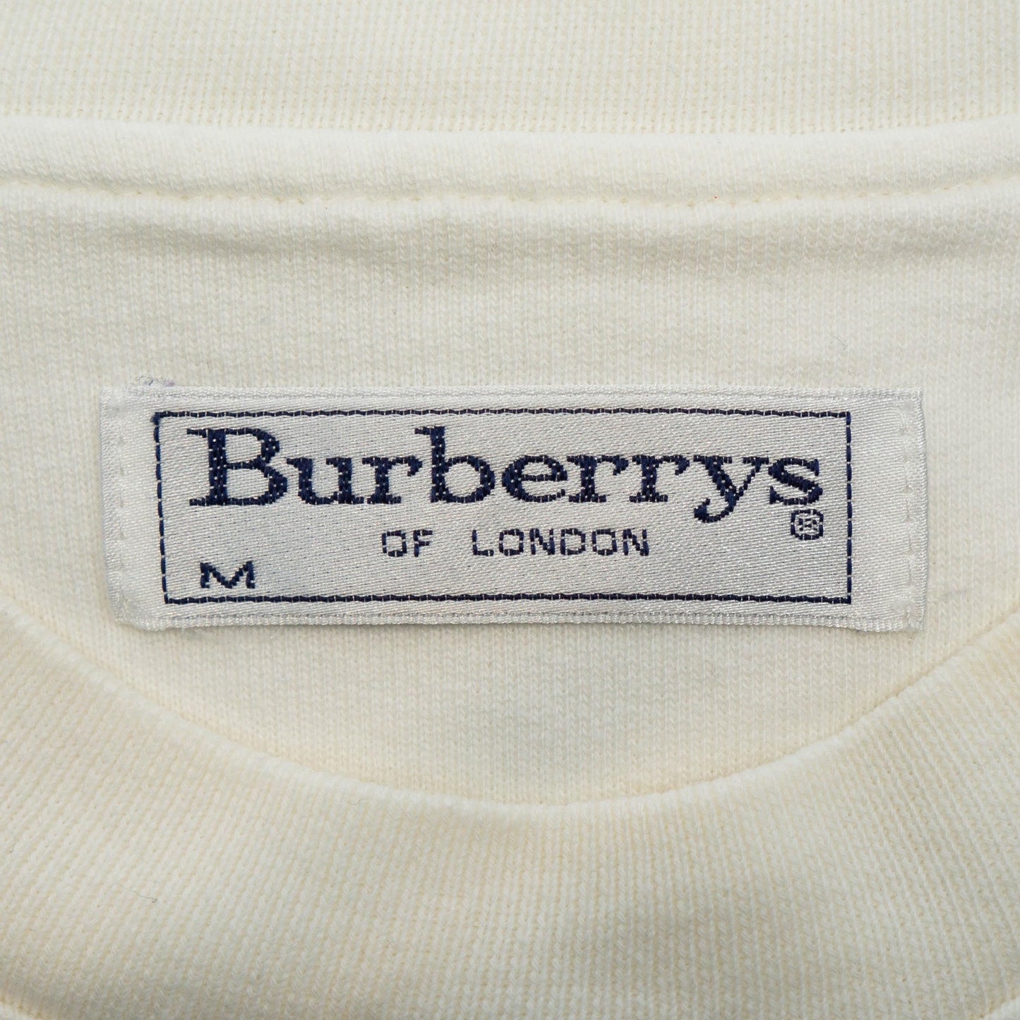 BURBERRY Center Logo White Sweatshirt Vintage 90s