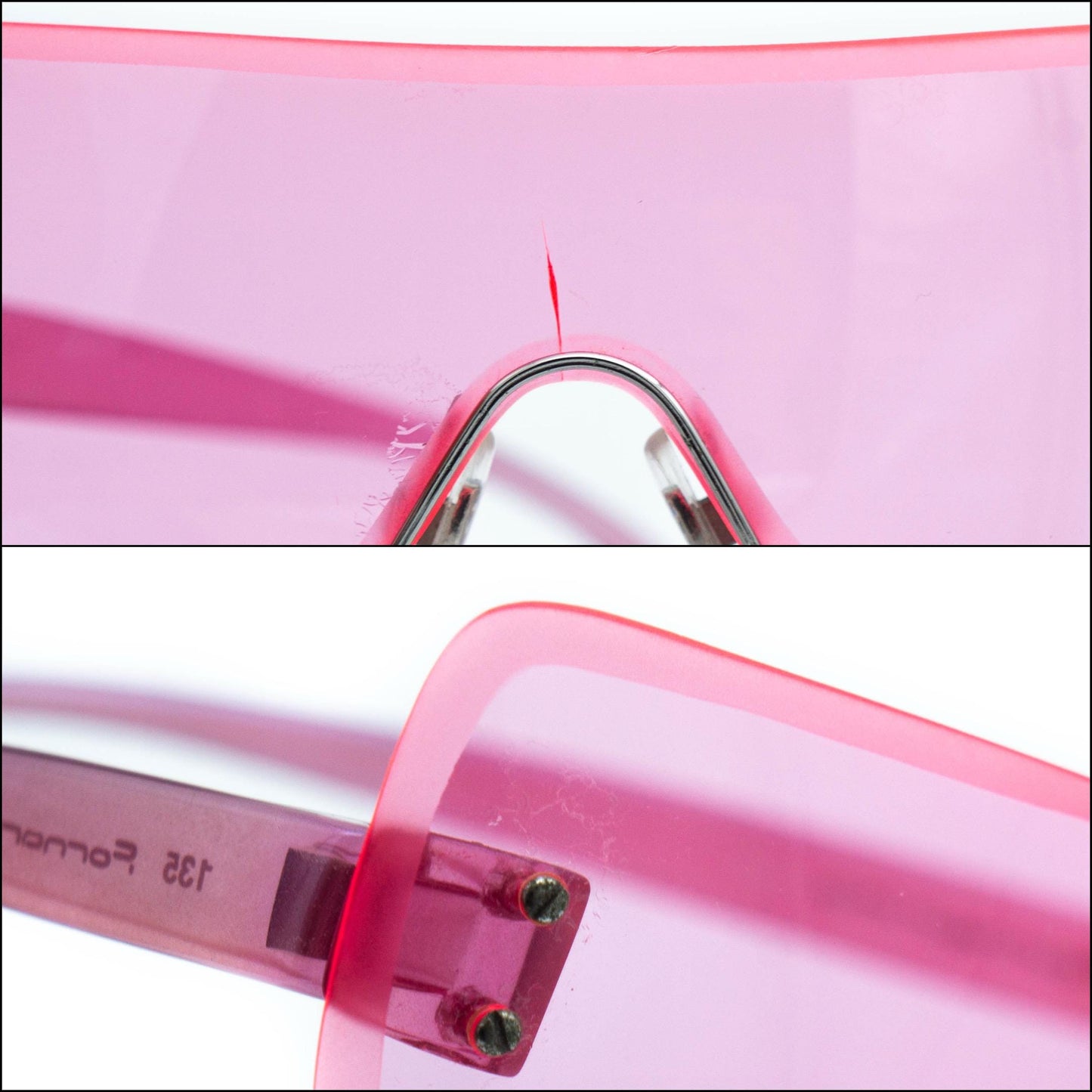 Fornarina Naked Pink Shield Mask Sunglasses Vintage