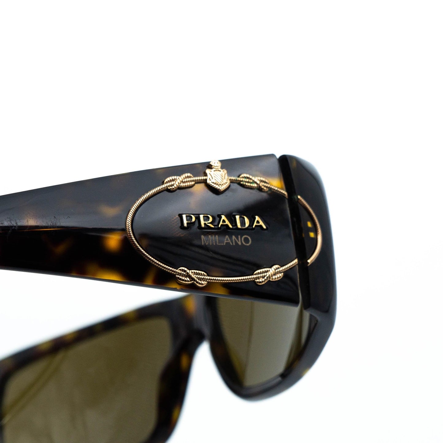 PRADA SPR 10H Brown Gold Sunglasses Vintage 00s