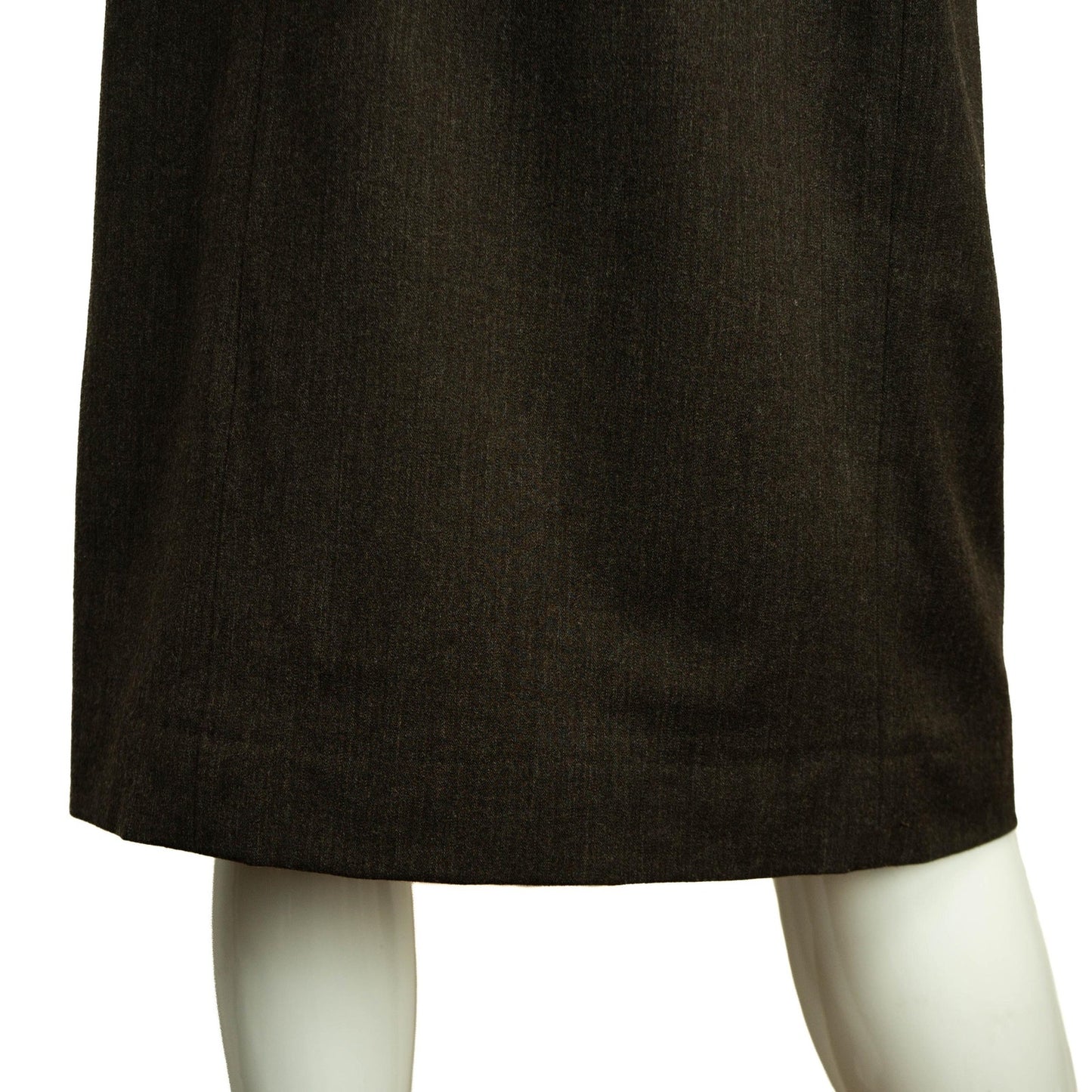 CHANEL Logo Gray Wool Pencil Skirt Vintage 90s 00s
