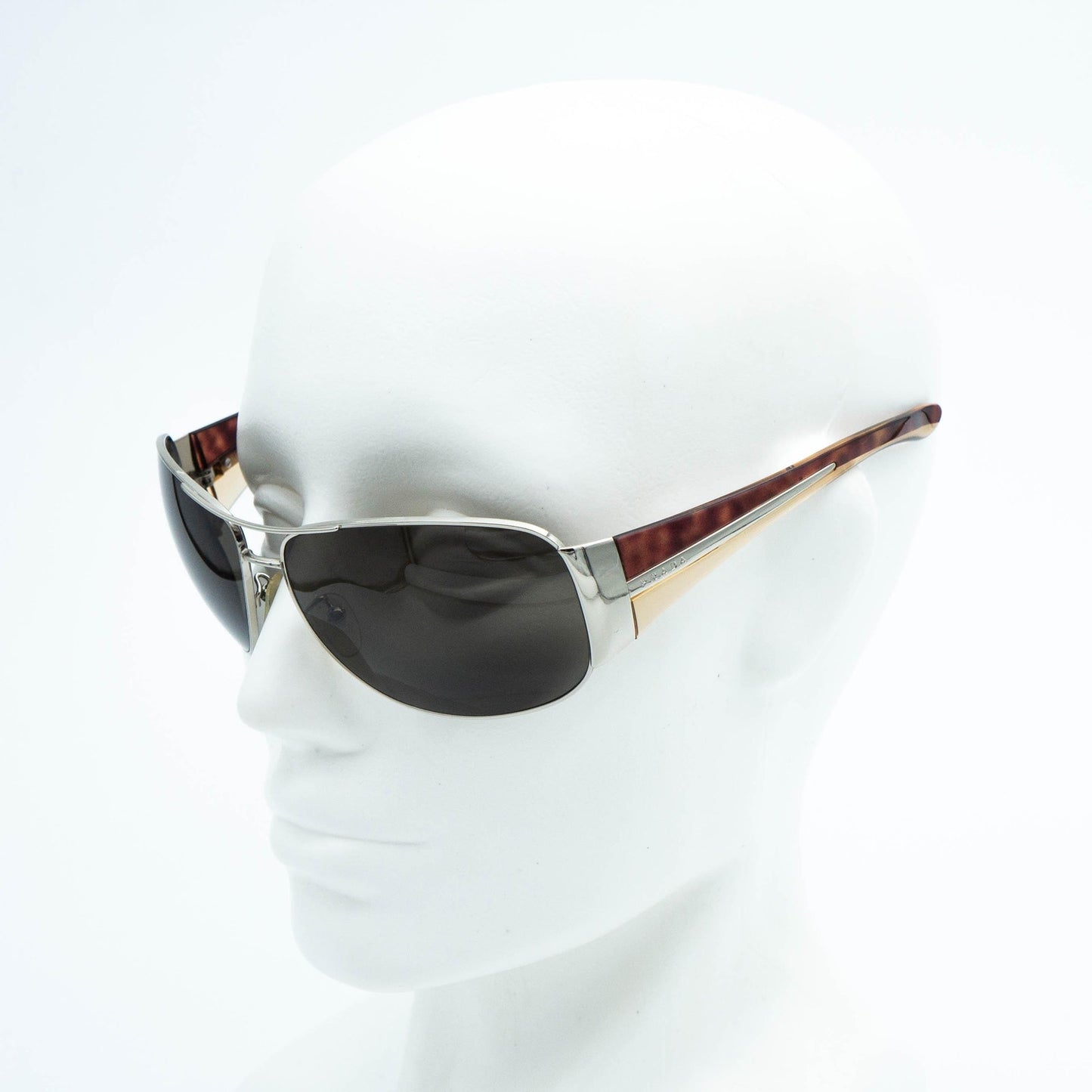 PRADA SPR 75G Aviator Brown Sunglasses Vintage 00s