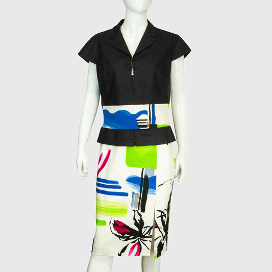 VERSACE Jeans Couture Suit Set Skirt/Top Multicolor Vintage