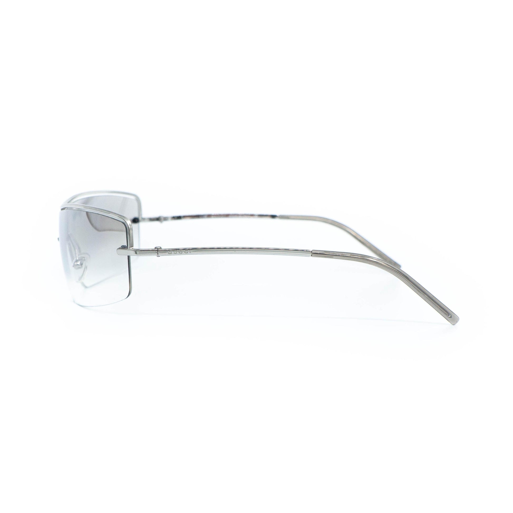 Gucci GG 2683/S silver rimless shield sunglasses front view
