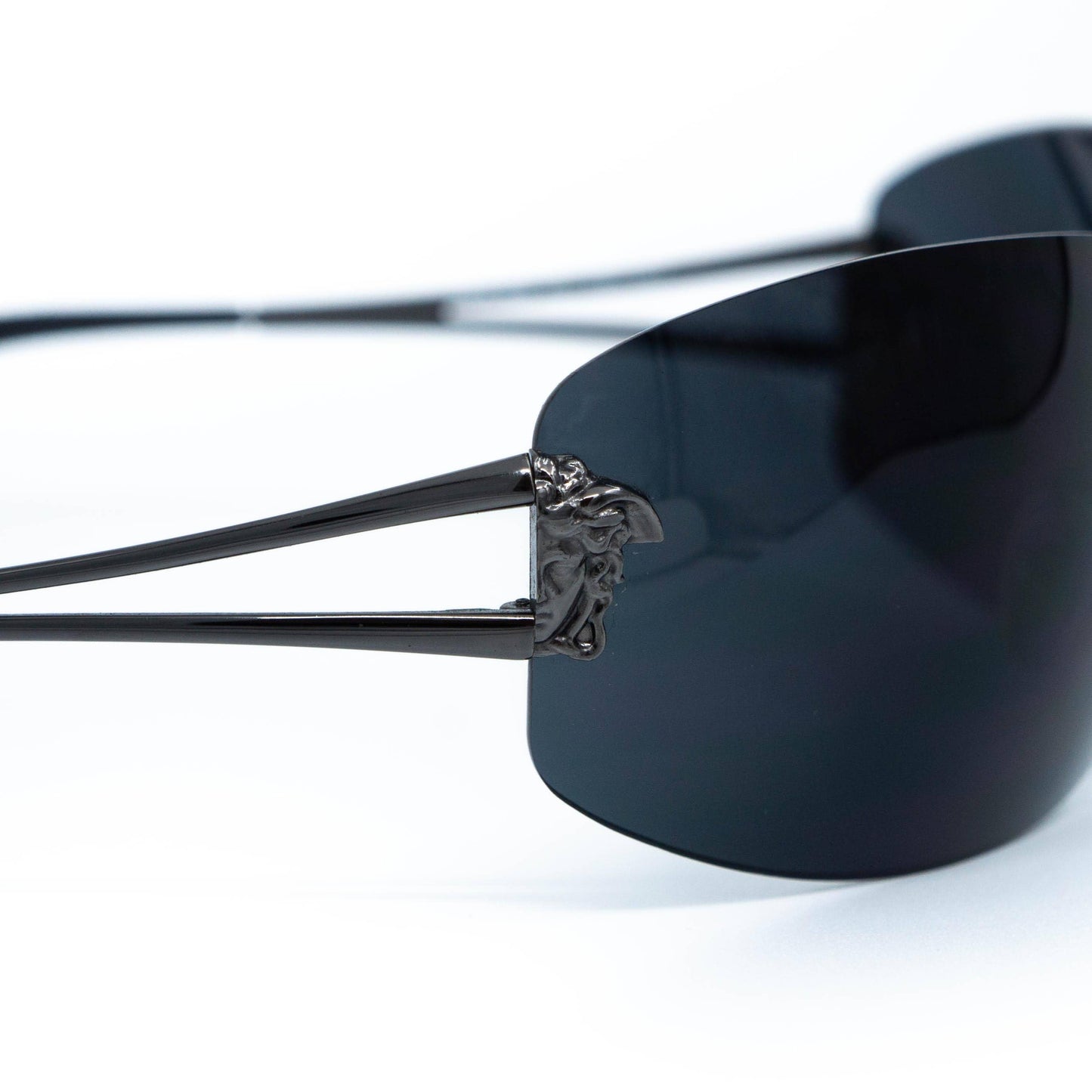 Versace MOD N30 Medusa Silver Shield Rimless Sunglasses