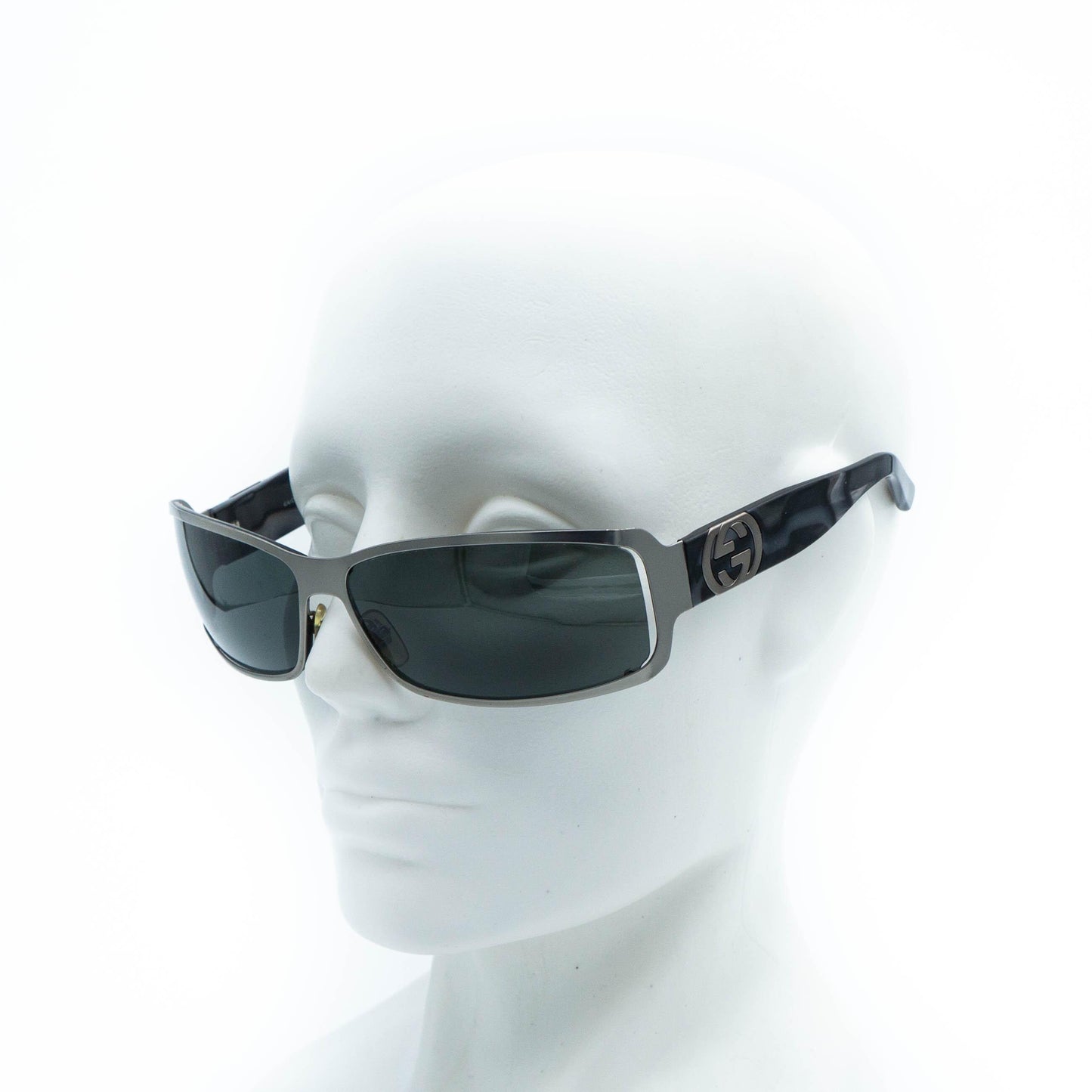 GUCCI GG 2798 silver gray wrap vintage sunglasses