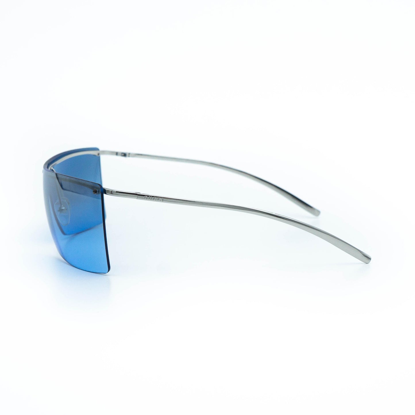 GUCCI GG 2682 blue shield rimless vintage sunglasses